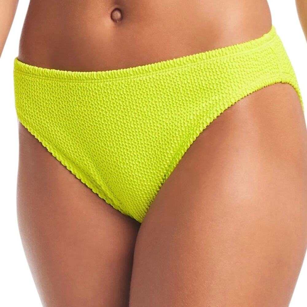 Bar III Women’s Textured Hipster Bikini Swimsuit Bottom Yellow Size L